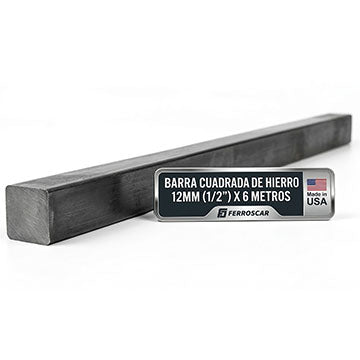 Barra Cuadrada de Hierro 12mm ($1/2"$) x 6 Metros